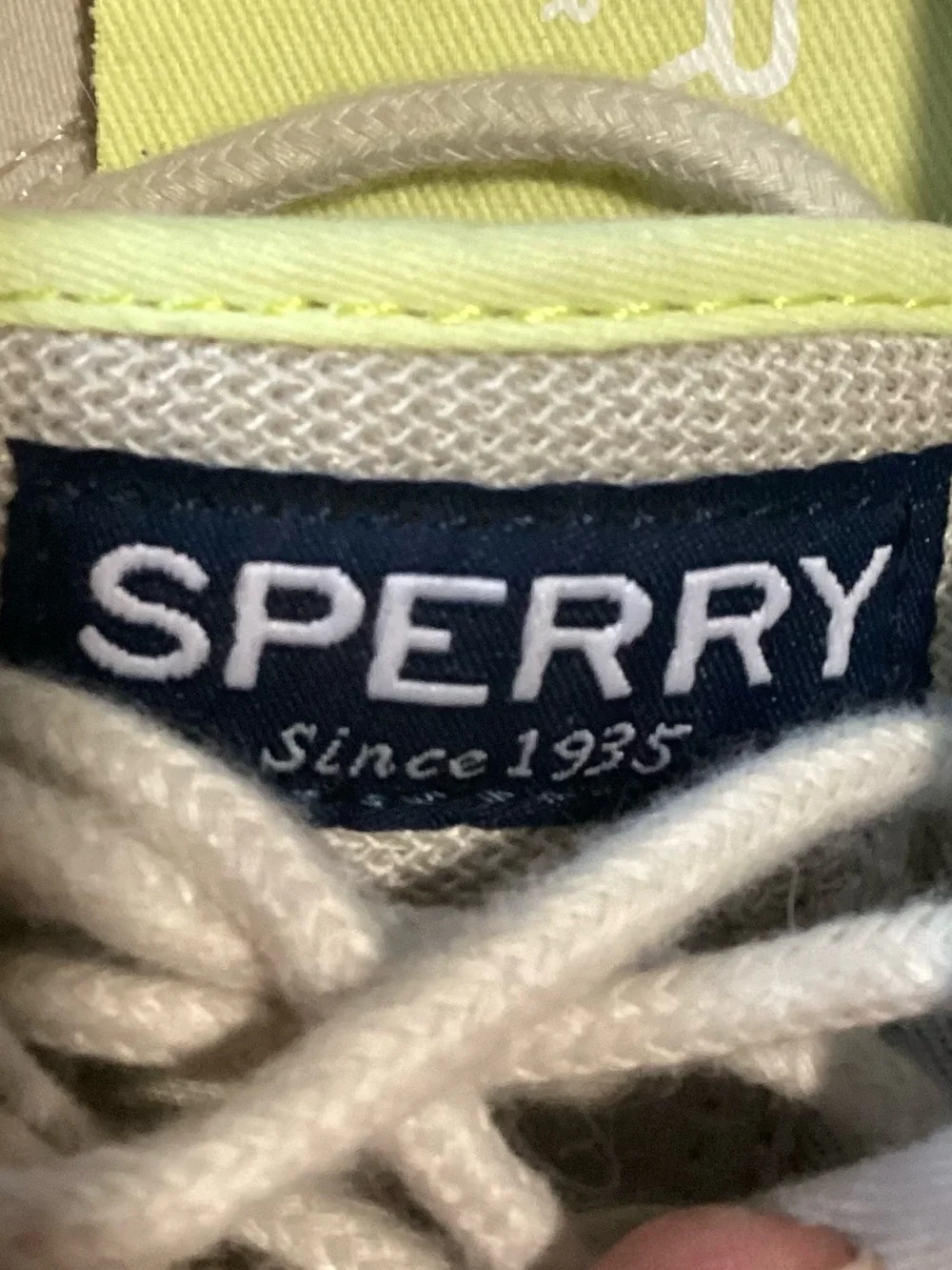 Sperry Men’s Halyard CVO Shoes STS25078, Bone Beige Neon Yellow 8